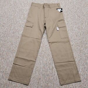 Safety Supply FR Pants Men 34x32 Beige Cargo Pockets Utility Rugged Workwear NWT